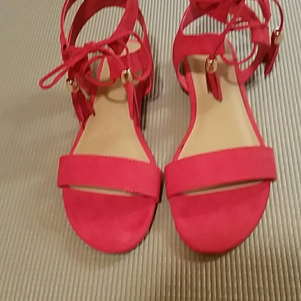 Red gladiator sandals
